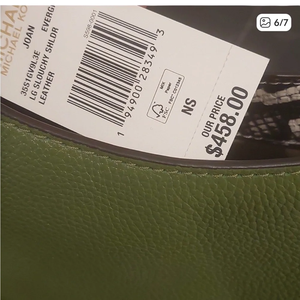Michael Kors Joan Green & Black Snake Pattern